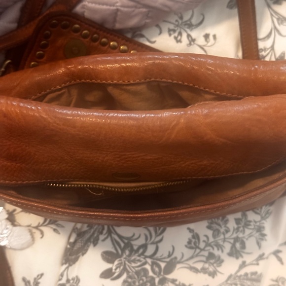 Brown Leather Studded Women's Bag - Picture 4 of 7